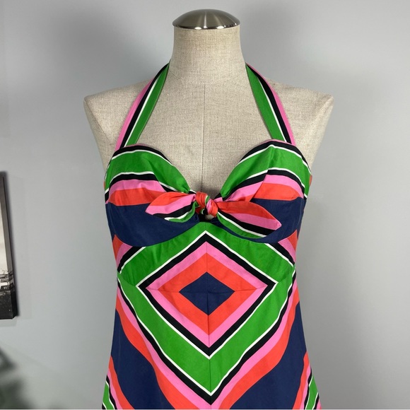 Trina Turk Rhiannon striped multicolored halter dress Sz 2 - Picture 4 of 12